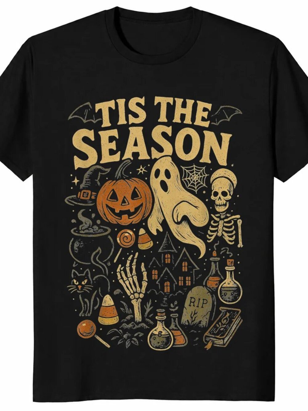 Tis The Season Retro Halloween Shirt Vintage Spooky Graphic Tee